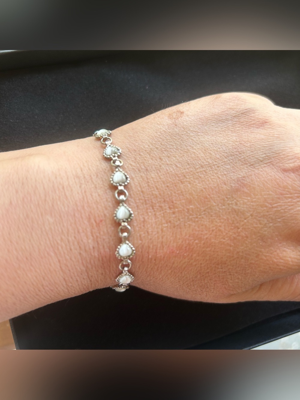 925 Silver Natural Cat Eye Bracelet - Picture 9 of 11